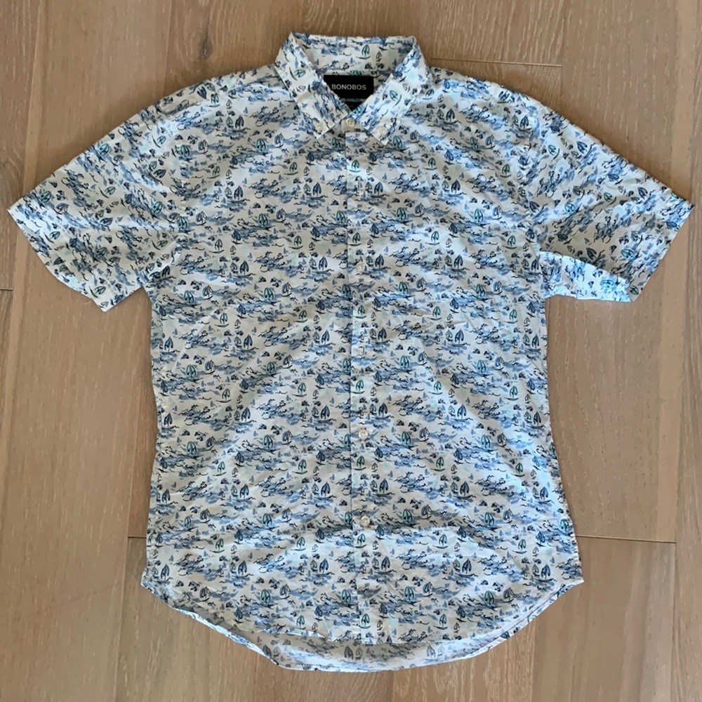 Bonobos Men's Blue Patterned Shirt